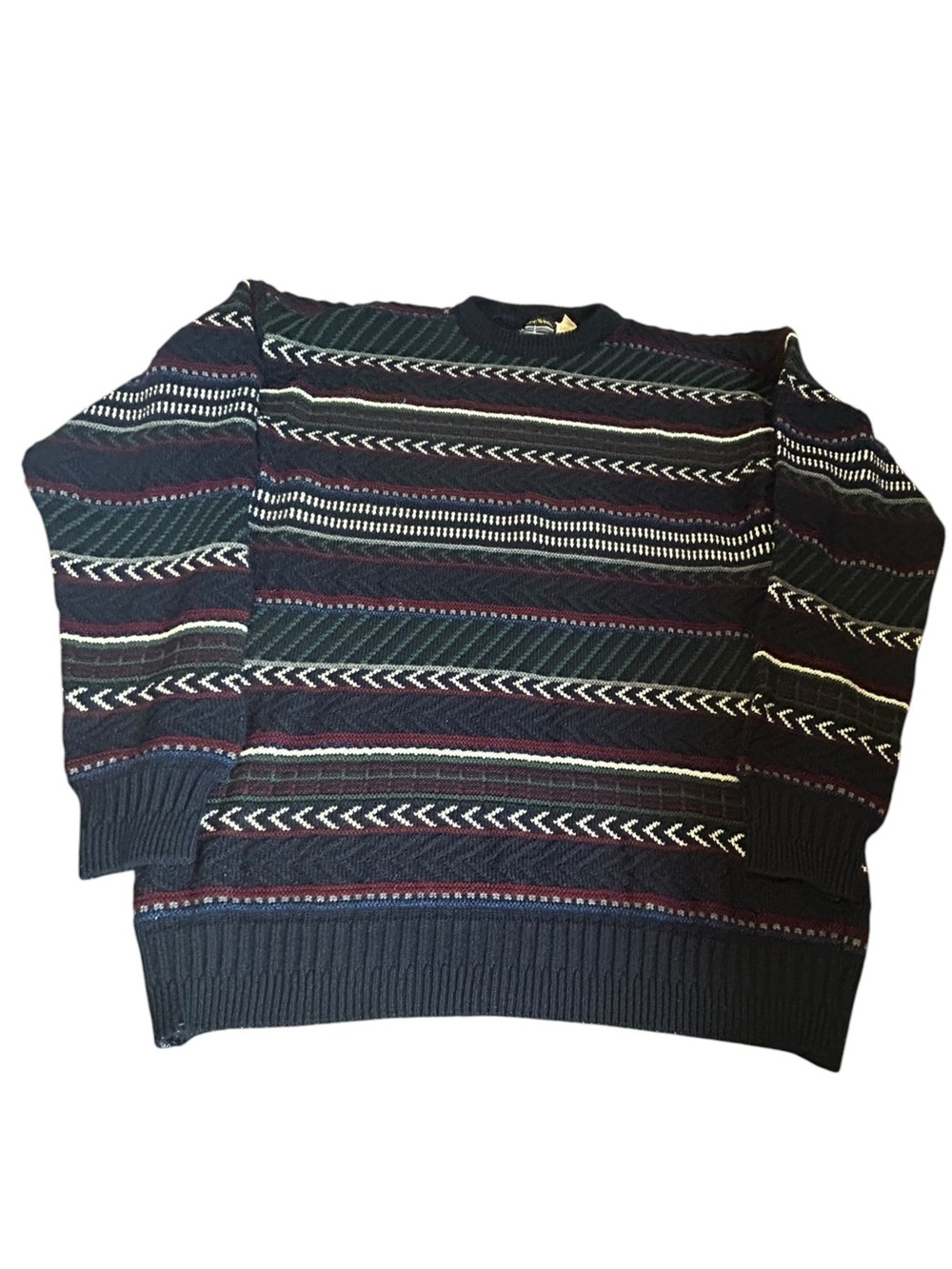 Vintage Pacific Winds Textured Knit Sweater Mens Large Coogi Style